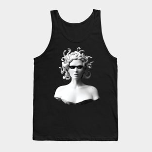 Greek Mythology Medusa Creature with Funny Deal with it Glasses Tank Top